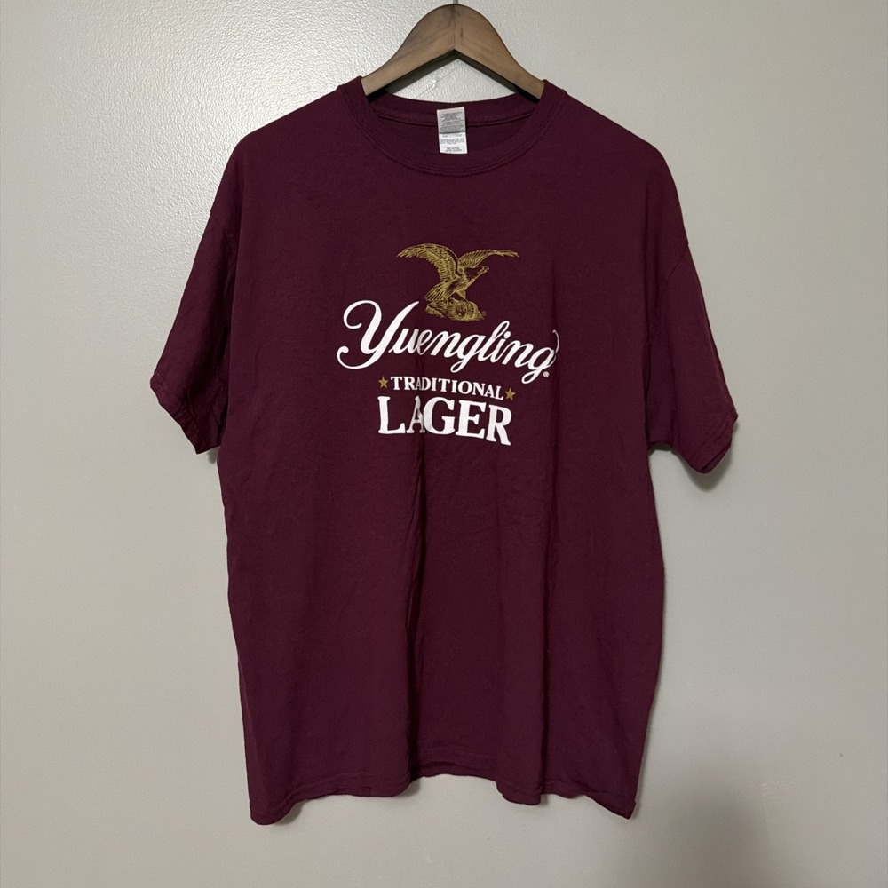 Yuengling Lager T Shirt Men's Size XL | Burgundy Crew Neck